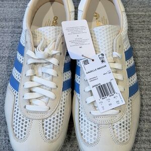 Adidas Gazelle Indoor White and Blue Sneakers